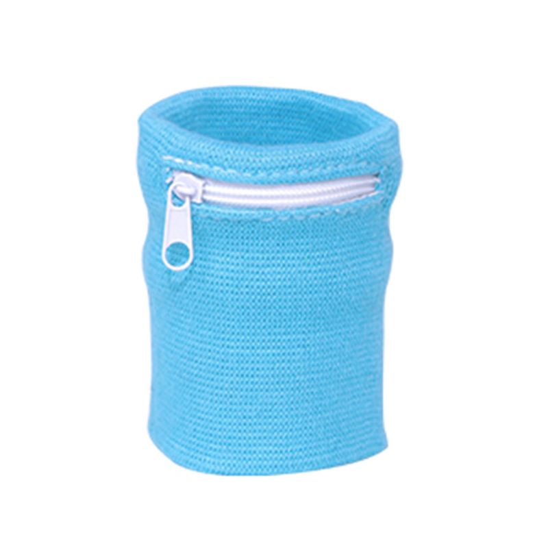 Handled plånbok påse band dragkedja löpning resor gym cykling säker sportväska: Himmelsblå