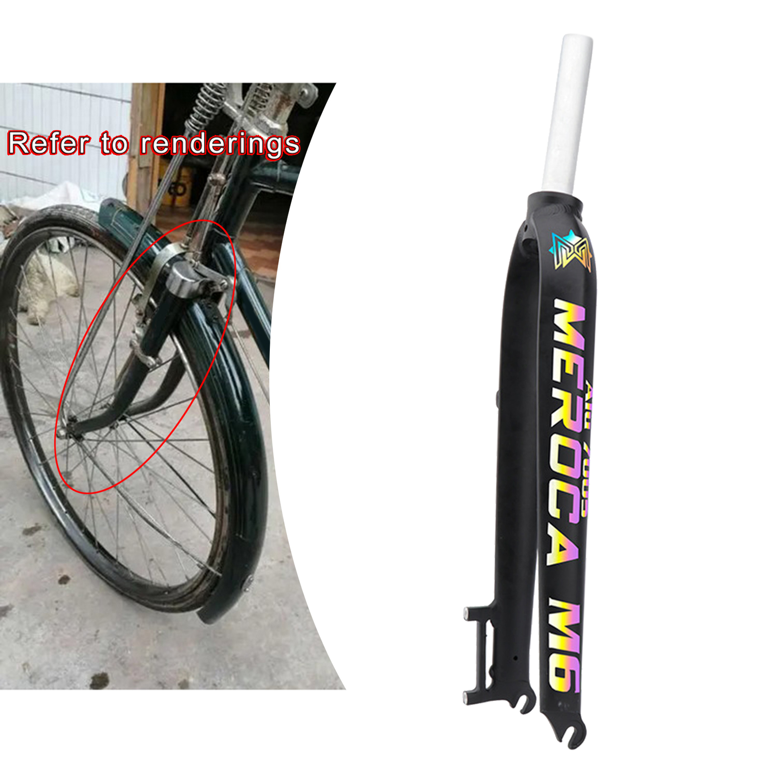 Aluminum Alloy Rigid Disc Brake Bike Fork 26 inch 27.5 inch 29 inch Wheel for Mountain Bicycle: Reflect Light