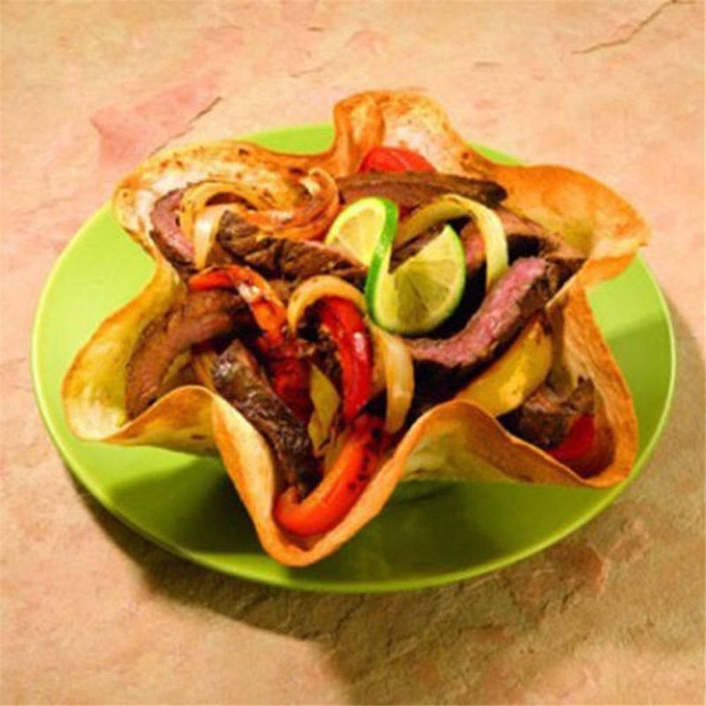 Køkken 6 tortilla pande sæt nonstick taco salatskål bageform køkkenværktøj sort