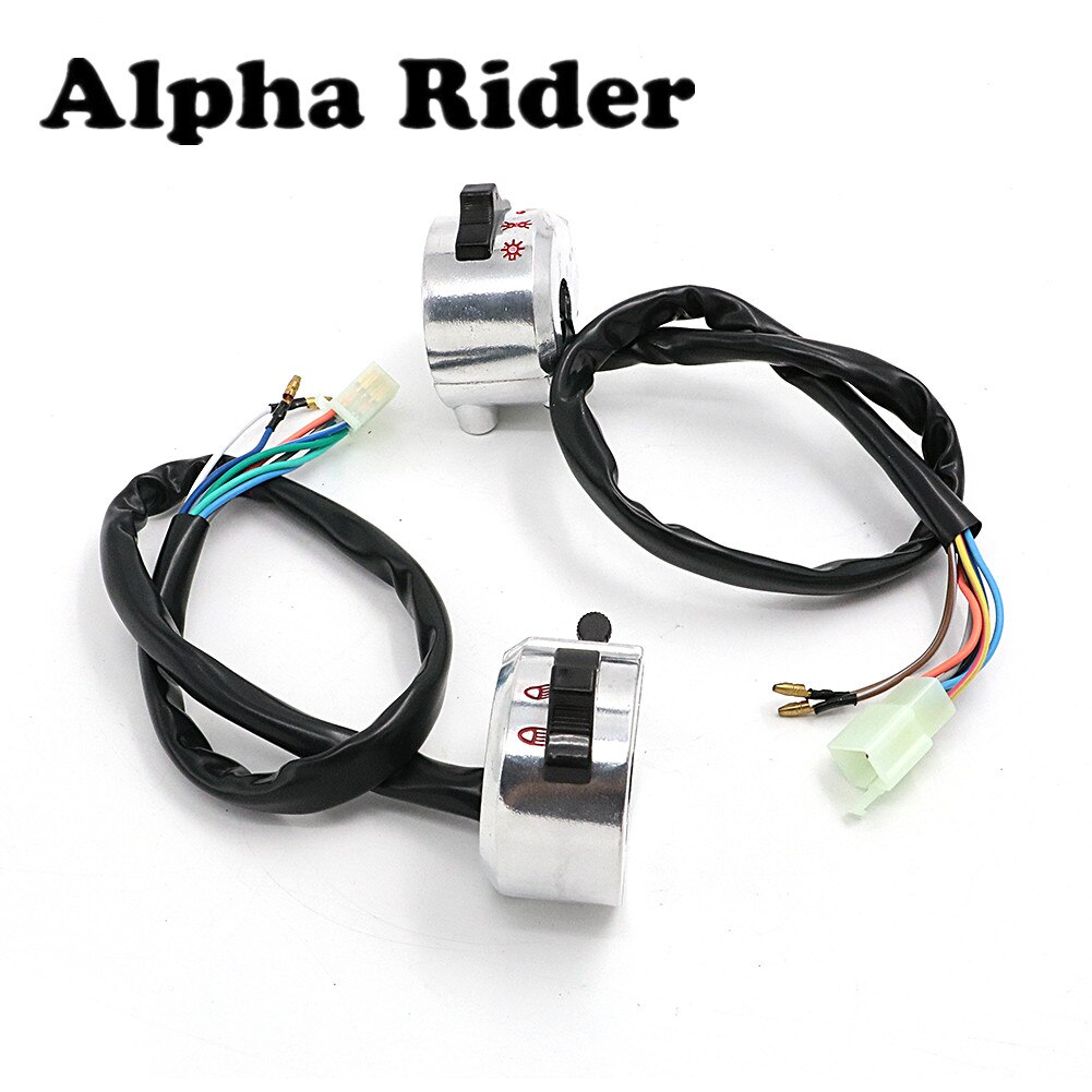 Interruptor Universal de manillar de motocicleta, Control izquierdo y derecho de 22mm y 7/8 pulgadas para scooters Polaris Banshee Dirt cuádruple para bicicleta ATVs