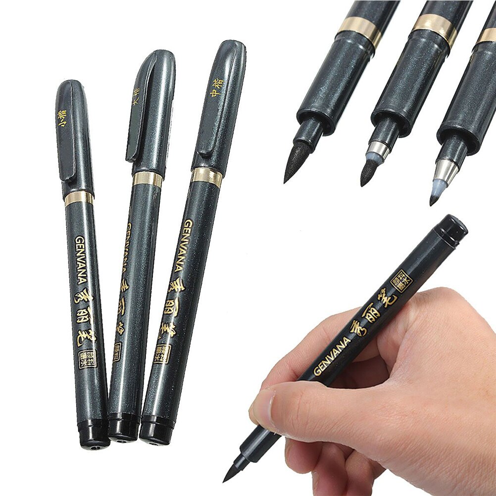 L/M/S 1 Set Chinese Japanese Calligraphy Shodo Brush Ink Pen Write Drawing Craft