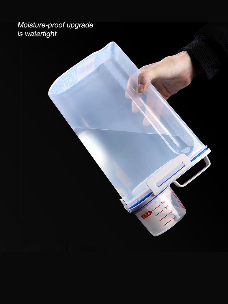 Dyremad spand katte- og hundefoderbeholder fugttæt forseglet krukke 2kg hundefoderspand plastopbevaringstank med målebæger