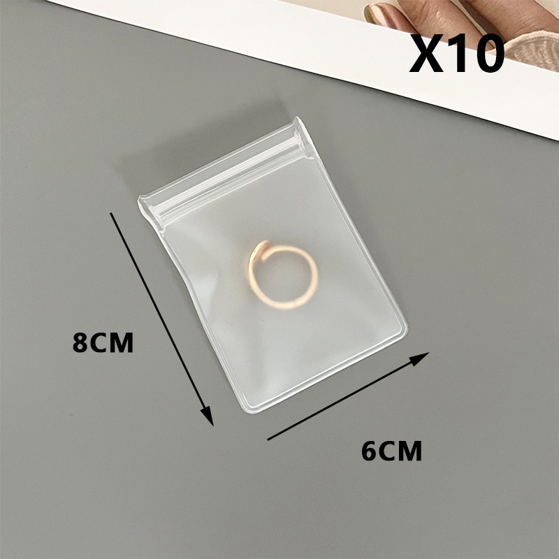 10 stuks transparante, matte, kleine plastic zakjes met ritssluiting, sieradenopbergzakjes, doorzichtige eva-zakjes met zelfsluitende sluiting.: Zwart