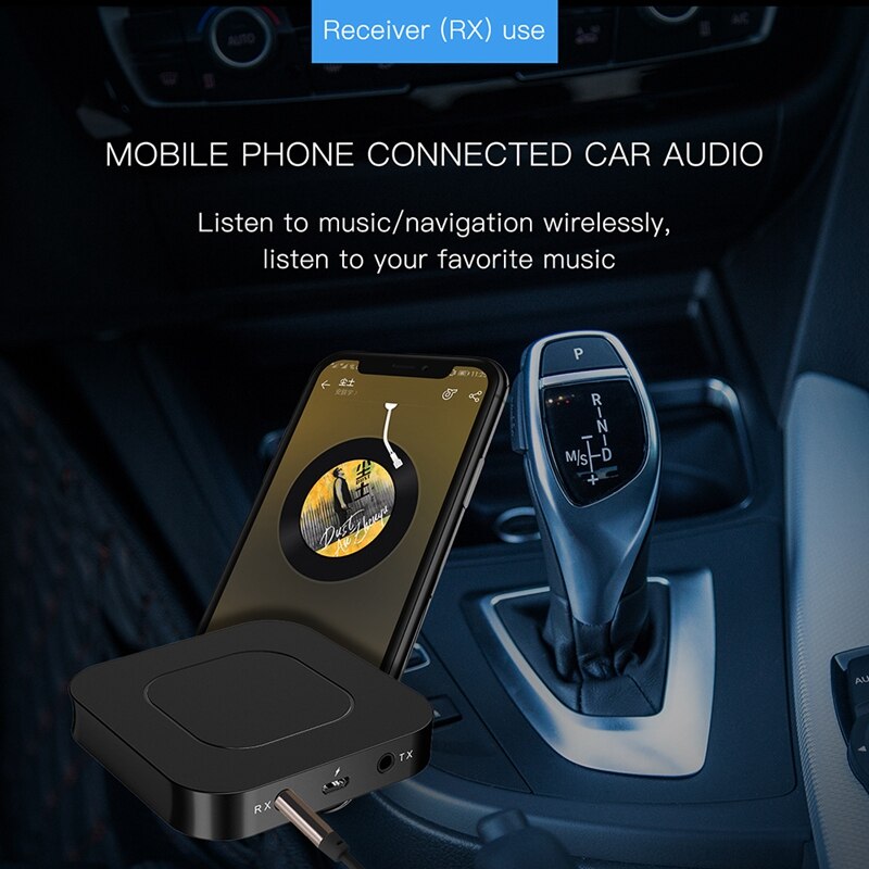 Bluetooth 5.0 Transceiver o Music Stereo Wireless Adapter for Speaker TV Car Computer