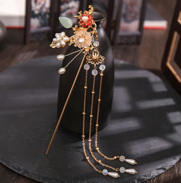 Luxury Metal Hair Stick Hair Accessories for Women Hanfu Hair Clip: 3