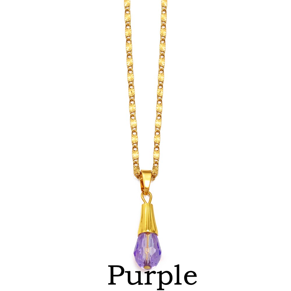 Anniyo Hawaiian Multiple Colour Ball Pendant Necklaces for Women Girls Crystal Jewelry Guam Micronesia Chuuk Pohnpei #256006: Purple Ball / 45cm or 17.7 Inches