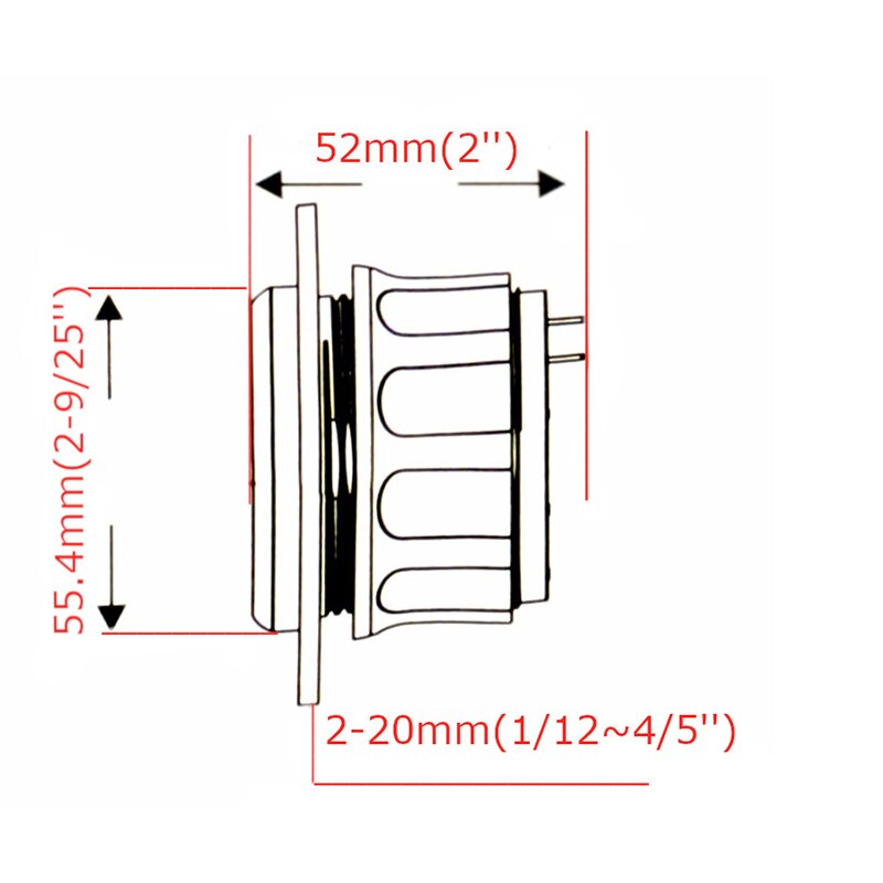 Vattentät auto bil voltmätare mätare 52mm visar spänning motorcykel båt bil voltmätare indikator instrument 8-16v 16-32v