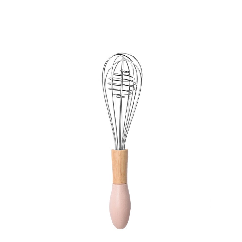 Batteur à œufs manuel multifonction avec manche en bois, en acier inoxydable, Gadgets de cuisine, fouet à œufs rotatif, accessoires de cuisine,: A-random