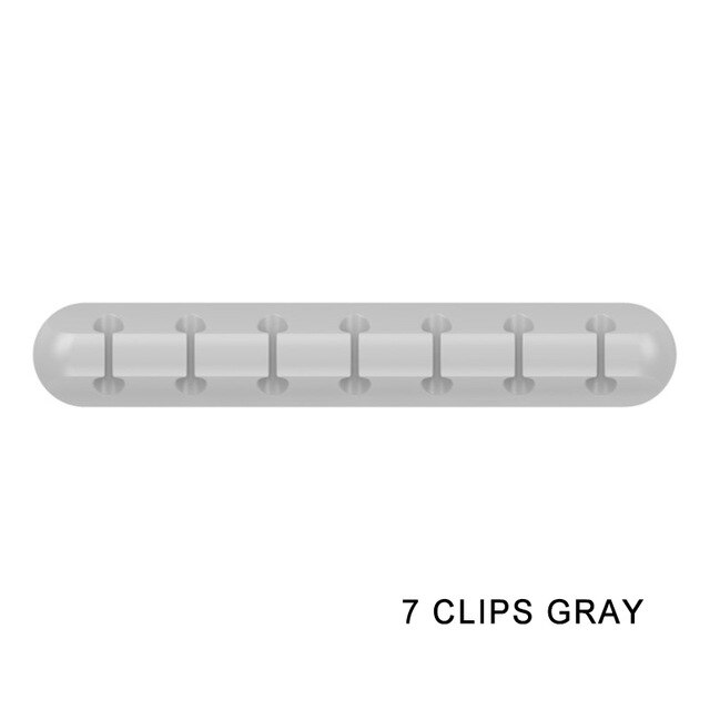 Kabelorganisatiesysteem Siliconen Usb Kabelhaspel Flexibele Kabel Management Clips Kabel Houder Voor Muis Hoofdtelefoon Oortelefoon: grey-7clips