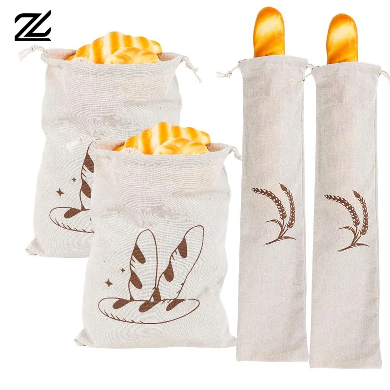 Linnen Broodzak Herbruikbare Stokbrood Katoenen Trekkoord Opbergtas Brood Zelfgemaakt Brood Vers Milieuvriendelijk Houden Voor Stokbrood