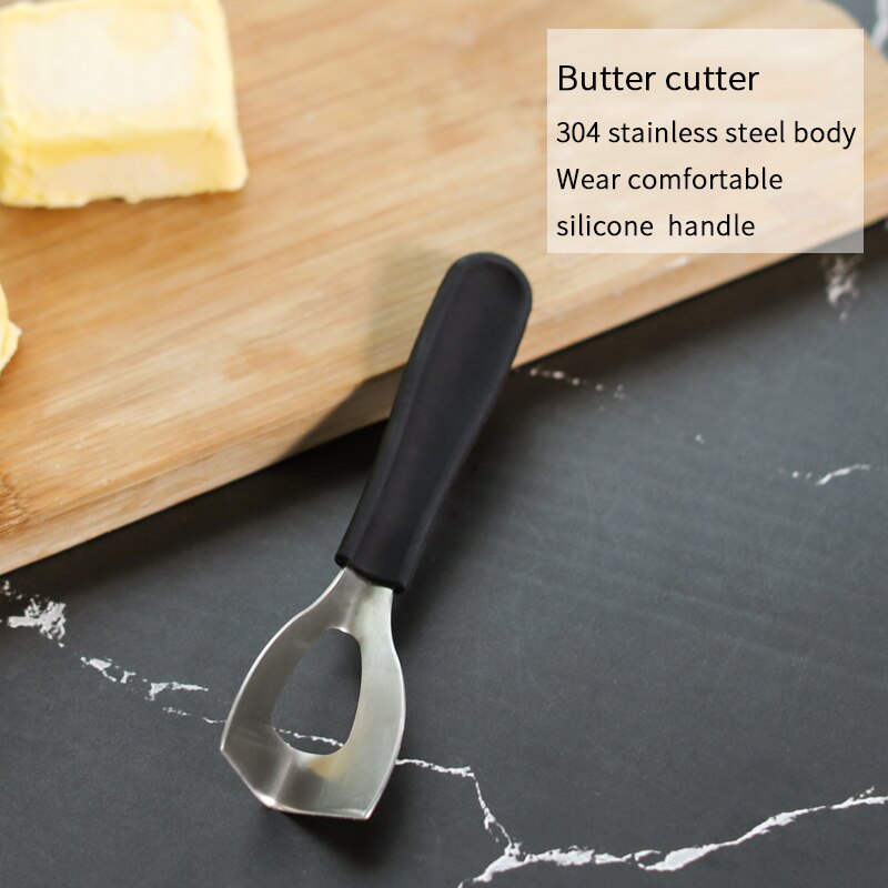 304 stainless steel butter split dicing knife home cheese cutting block knife silicone handle