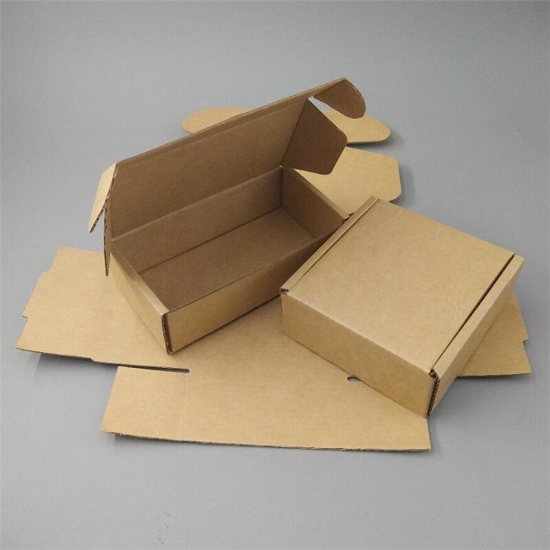 15*15*2cm Square Folding Carton with Tuck In Flap Brown Cardboard Mailing Postal Box Kraft Boxes