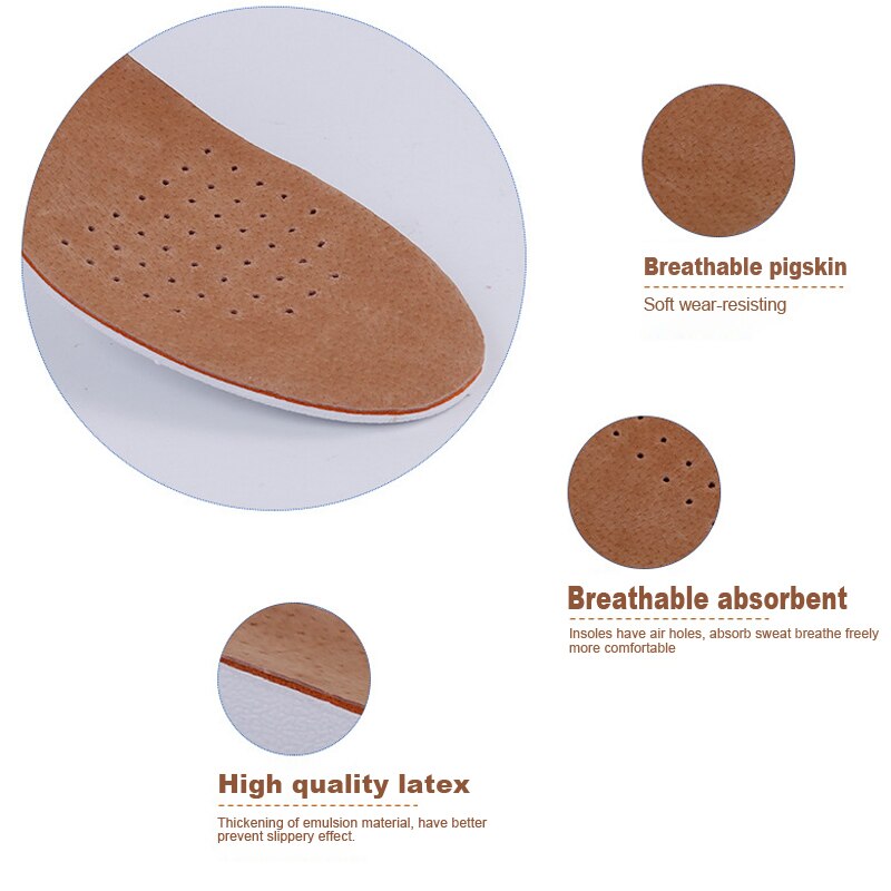 Winruocenleather aumentou palmilhas 1.5 cm-3.5 cm almofada sapato elevador altura aumento calcanhar par mais alto para homem/mulher sapatos