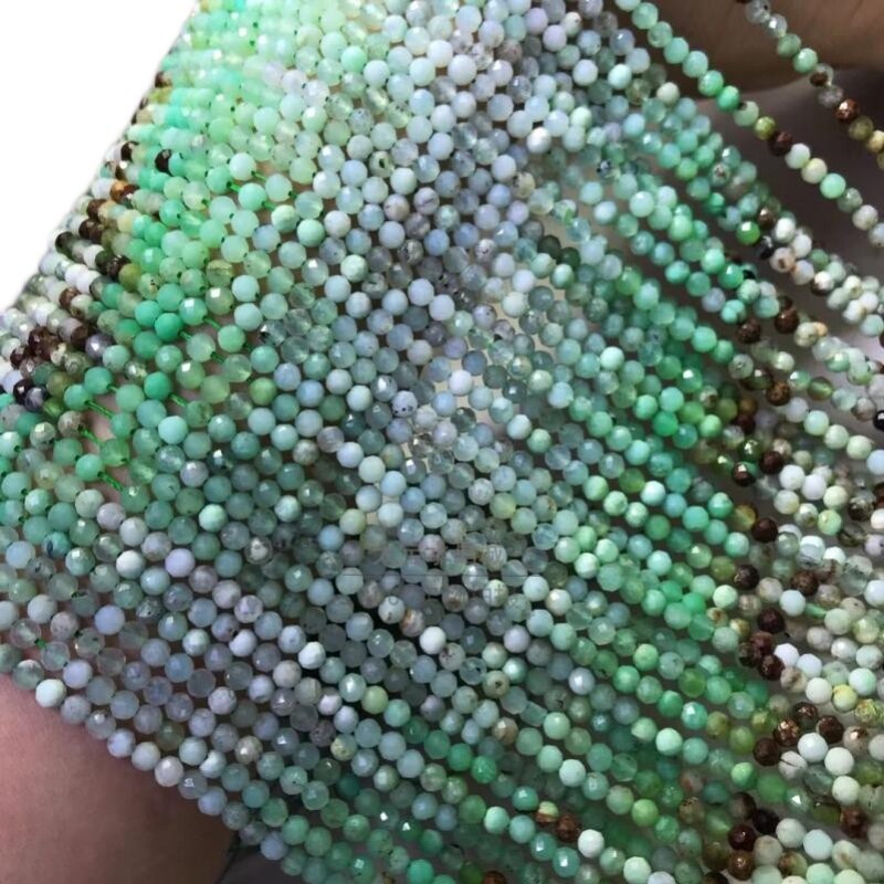 Losse Kralen Ronde Facet Gradiënt Kleur Groen Australië Jade 2/3Mm Voor Diy Sieraden Ketting 36Cm
