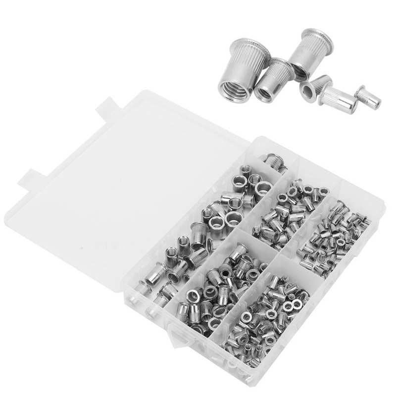 stainless steel insert for hardware repair tools thread repair kit Stainless Steel Rivet Nut Set Mixed Flat Head Insert