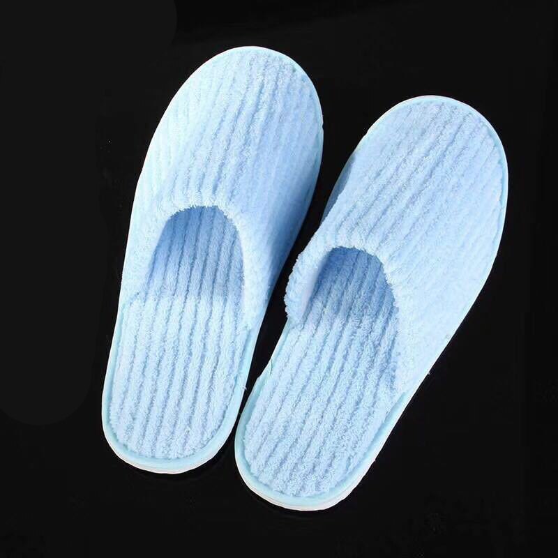 Koraal Fluwelen Hotel Reizen Spa Wegwerp Slippers Thuis Gast Slippers Witte Schoenen Kinderen Wegwerp Slippers: Sky Blue