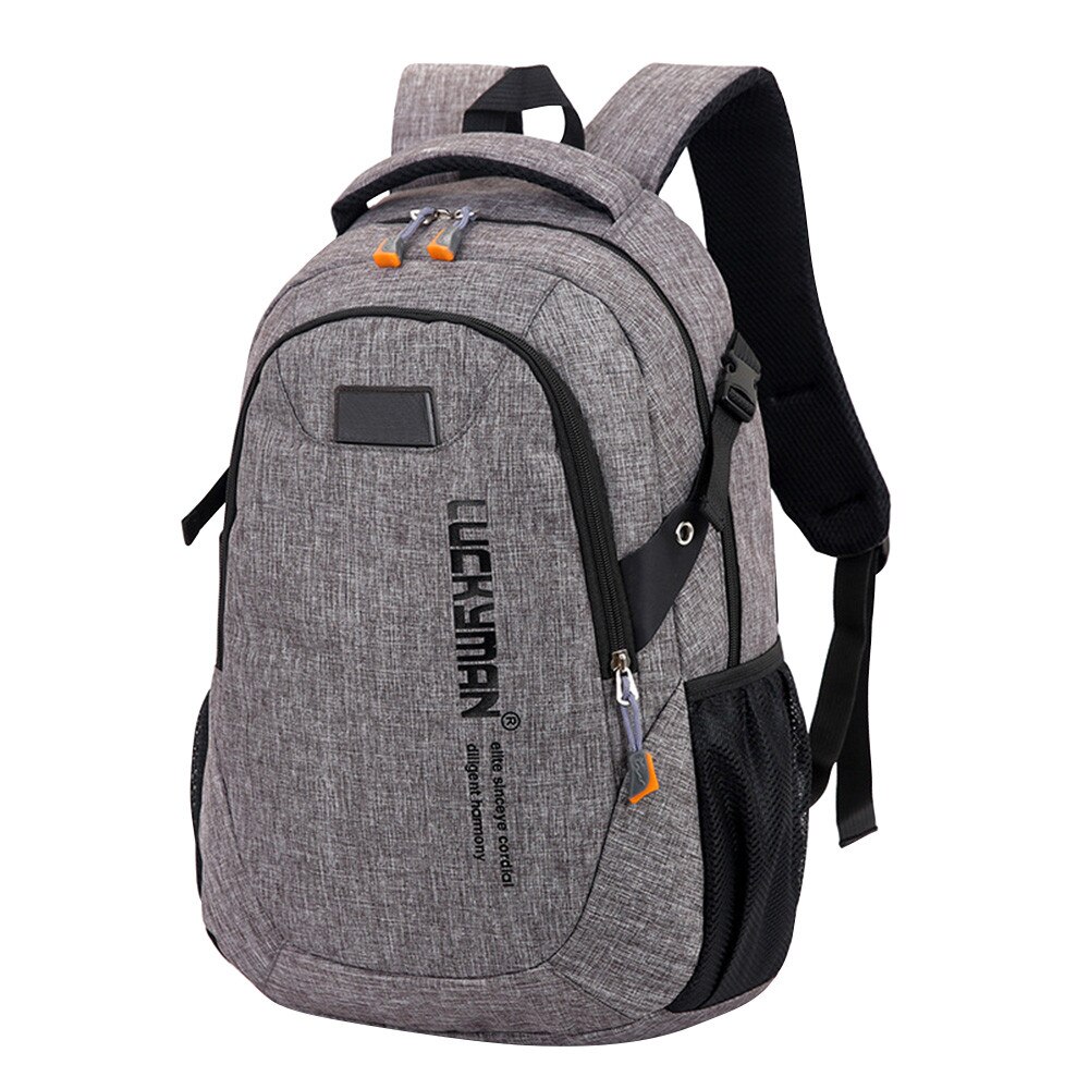 20 # mochila de lona de gran capacidad para mujer, mochila de lona de viaje, mochila para portátil Unisex, mochila grande de para estudiantes: Grey 