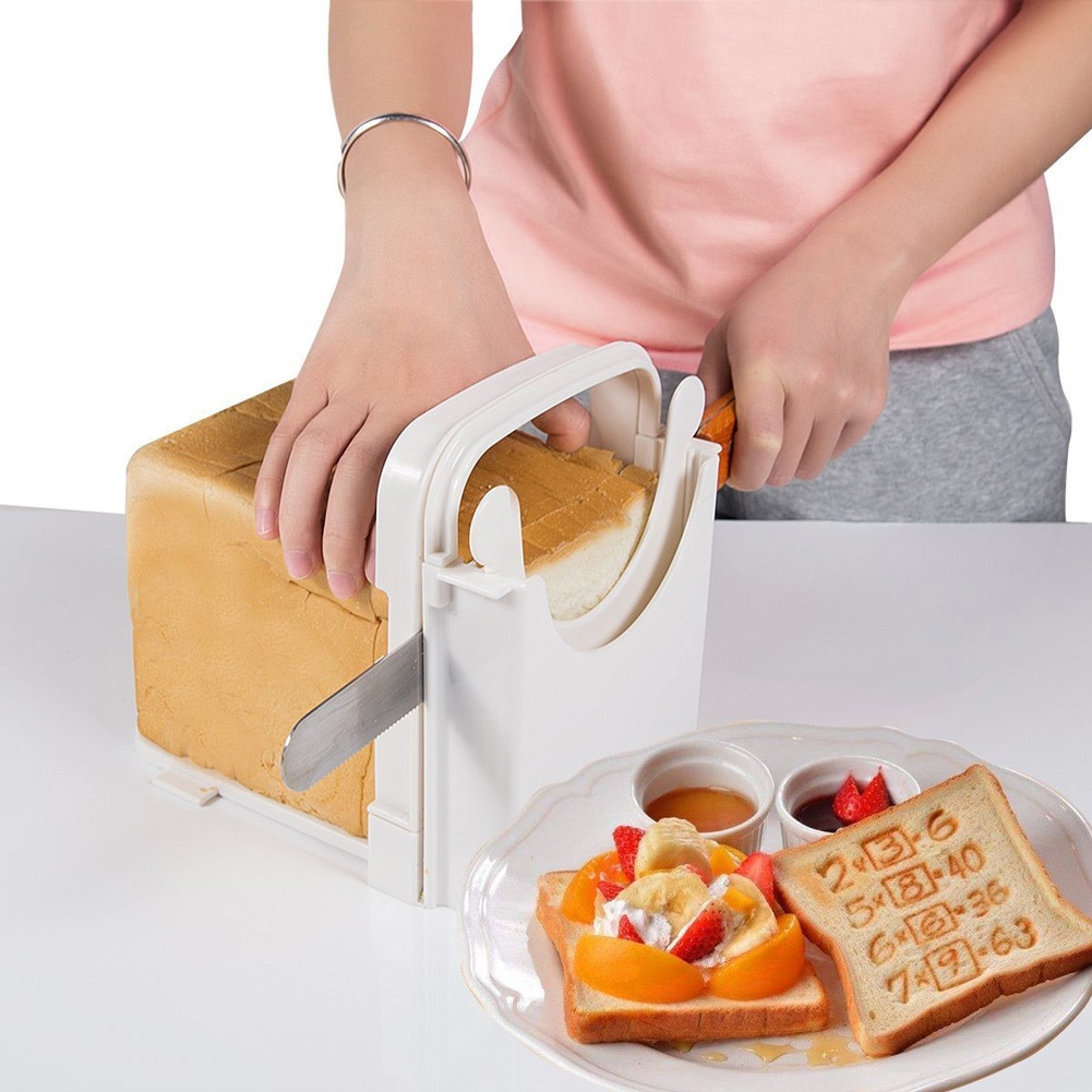 Newest Kitchen Foldable Adjustable Bread Cutter Loaf Cutting Slice Guide Tools Sandwhich Breakfast Tools