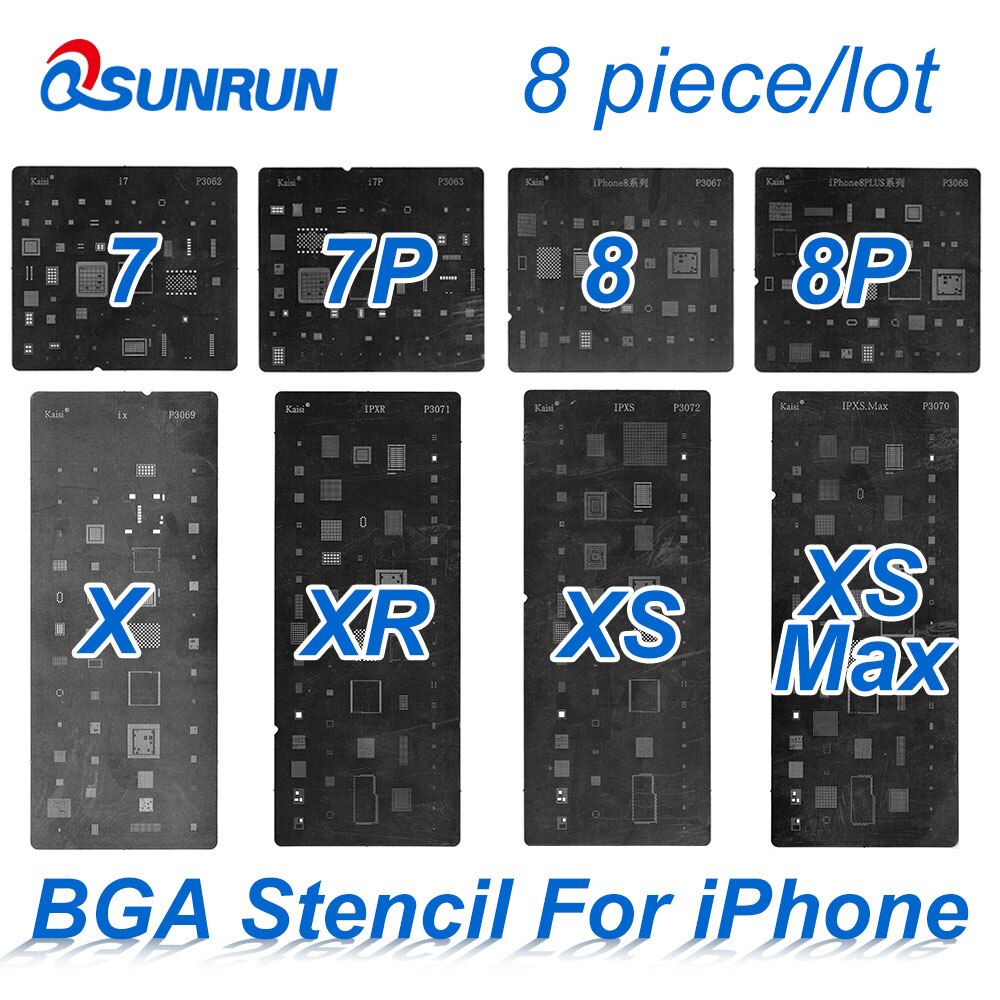 8 teile/los! Neue Direkt Wärme BGA nacharbeiten Reballing Schablonen Bausatz für iPhone X XR XS XS Max 8 8SP 8 7 7SP