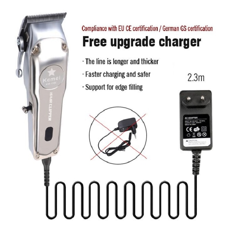 Kemei-1996 Barber Shop Rechargeable Hair Clipper All Metal Electric Hair Trimmer Men Beard Trimmer Haircut Machine