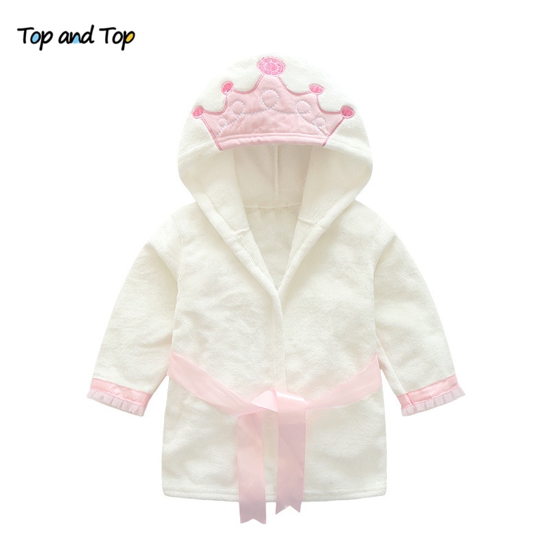 Top og top sød prinsesse natkjole piger morgenkåbe børn langærmet nattøj badekåbe børn badekåbe hjemmetøj butik