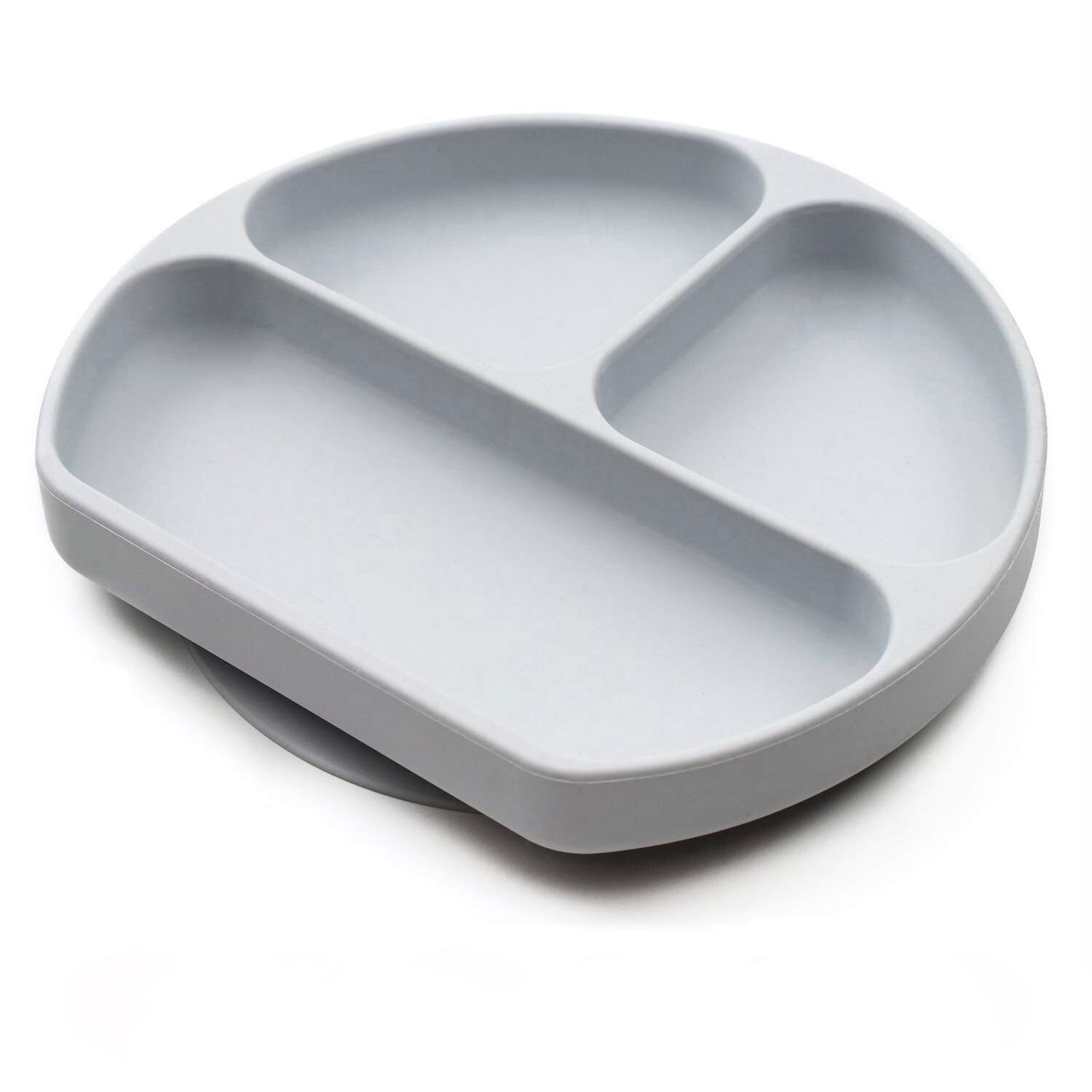 Placas de succión para bebés, manteles individuales de silicona para niños pequeños que se adhieren a bandejas de silla alta y platos de mesa: 1pc Light Gray