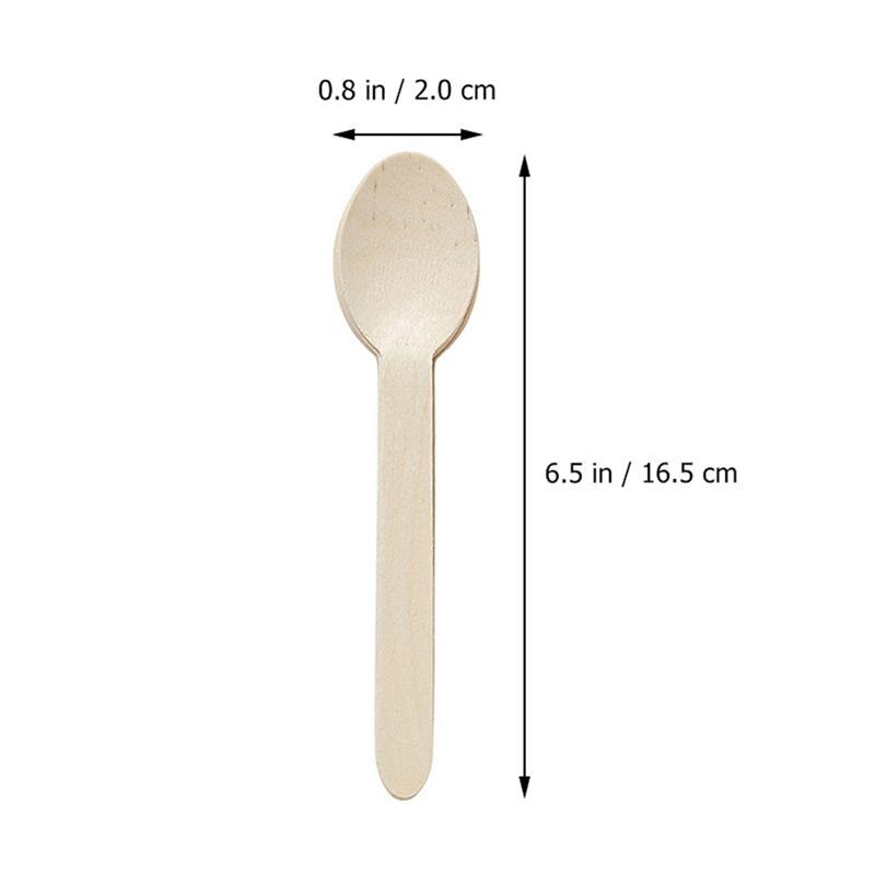 24Pcs Wegwerp Houten Bestek Vorken Lepels Messen Servies Feestartikelen