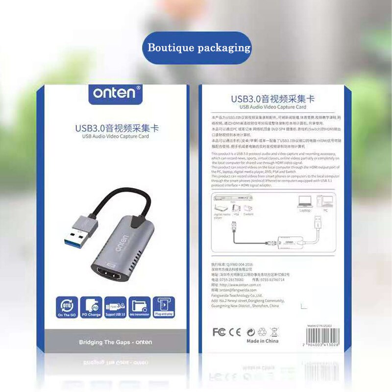 USB Audio Video capture card 4K/60Hz HDMI-compatible to USB 1080P USB 3.0 Screen Recorders Live recording box captures PD charge