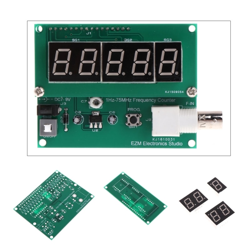 1Hz-75Mhz Frequentie Teller 7V-9V 50mA Diy Kit Cymometer Module Tester Meter