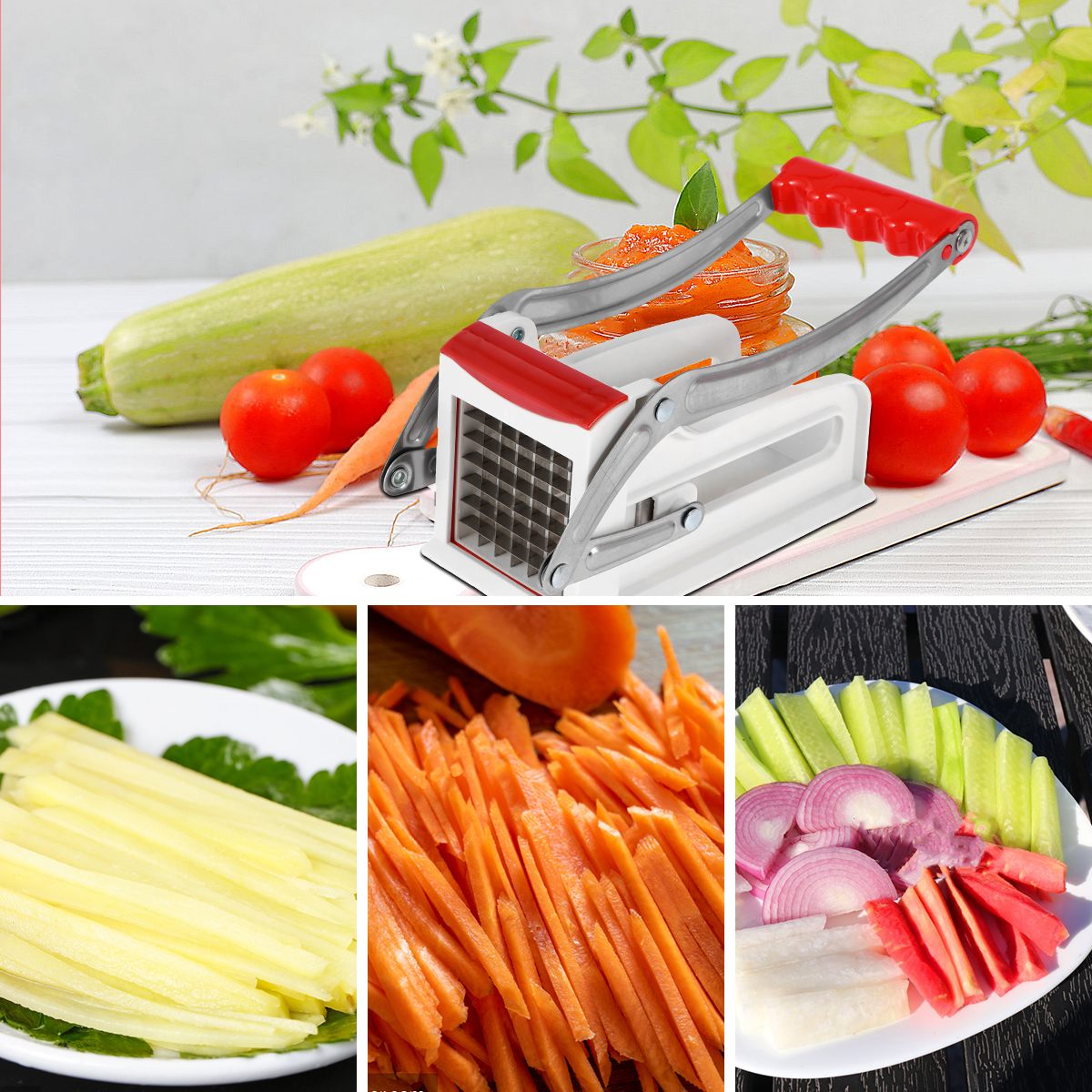 Franse Fry Cutter Multifunctionele Groente Fruit Chipper Rvs Aardappel Chipper Met 25/49 Gaten Messen Keuken Gereedschap