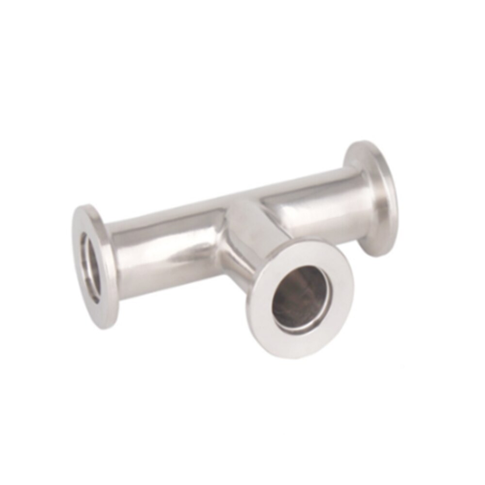 Tee KF-10/16/25/40/50 Vacuum KF Flange Size NW-25, 304 Stainless Steel Quick Flange Fittings Plumbing 30/40/55/75mm Ferrule OD