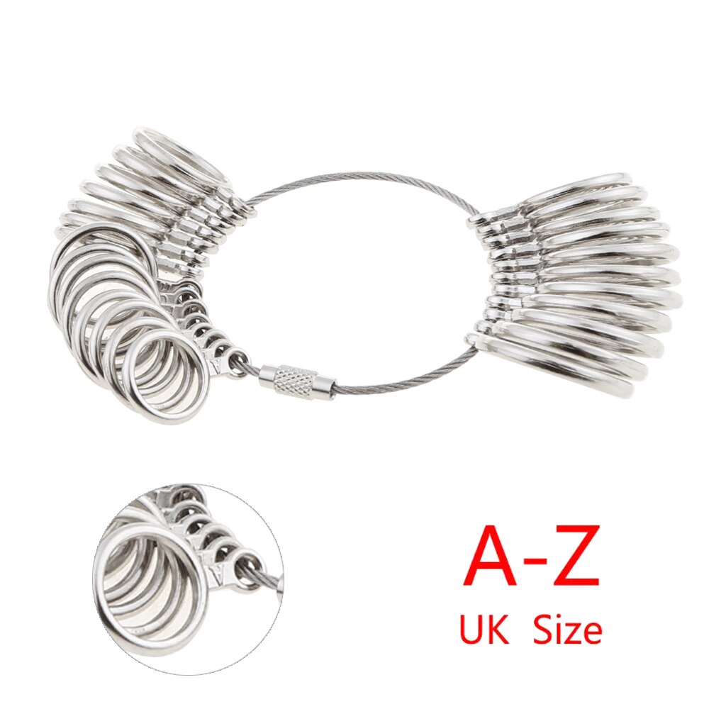 EU/JP/KR/UK Useful Standard Jewelry Measuring Tool Rings Size Metal Finger Ring Sizer Measure Gauge: UK