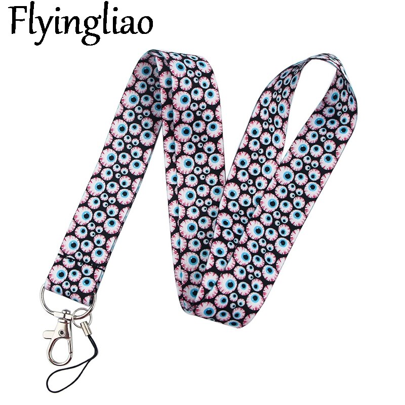 Menselijke Organen Eyeball Skull Vinger Lanyards Cool Neck Strap Omboordsels Linten Telefoon Keys Id Kaarthouder Lanyard Keys Diy Hang touw: 2