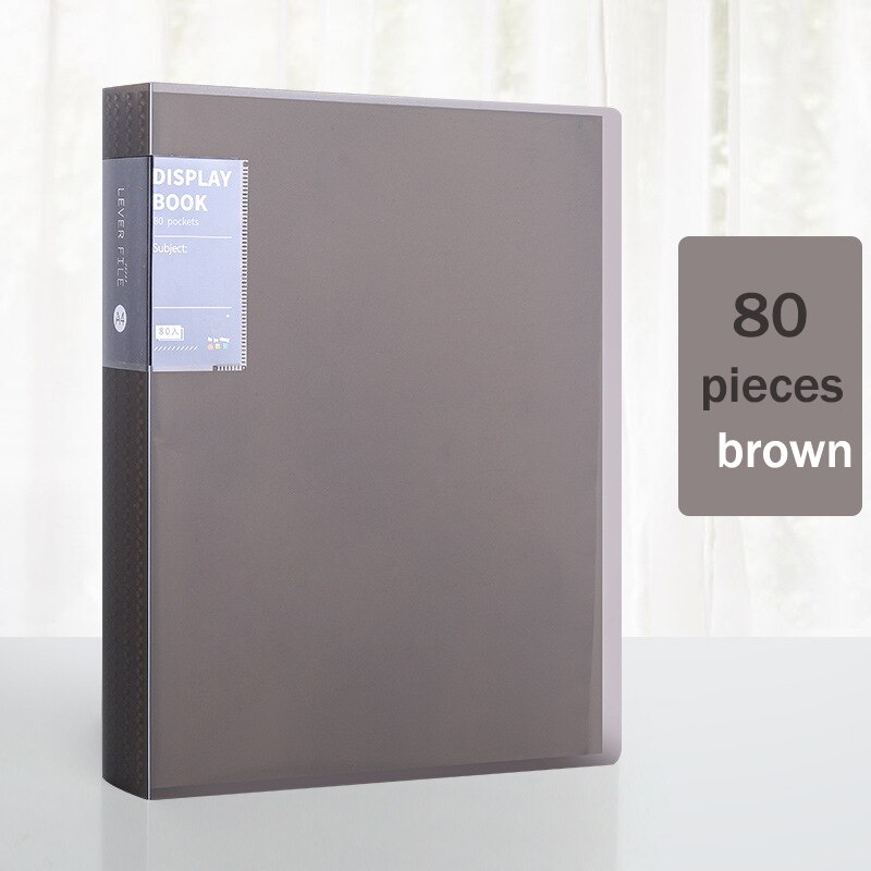 Organizador portátil para piano, 30, 40, 60, 80 páginas, tamanho a4, nota musical, folha de documentos, pasta de armazenamento, pp, pastas de escritório fosco: 80 sheets brown