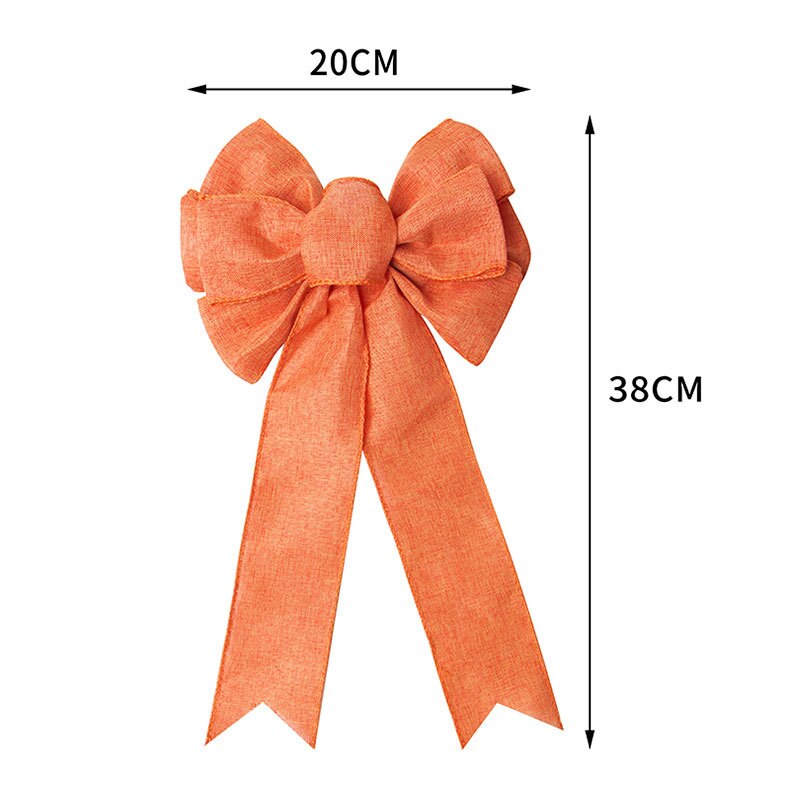 Kerstboomdecoratie accessoires rode grote strik dubbel linnen lint eland gouden kerststrik huisdecoratie strikken voor knutselen: 10