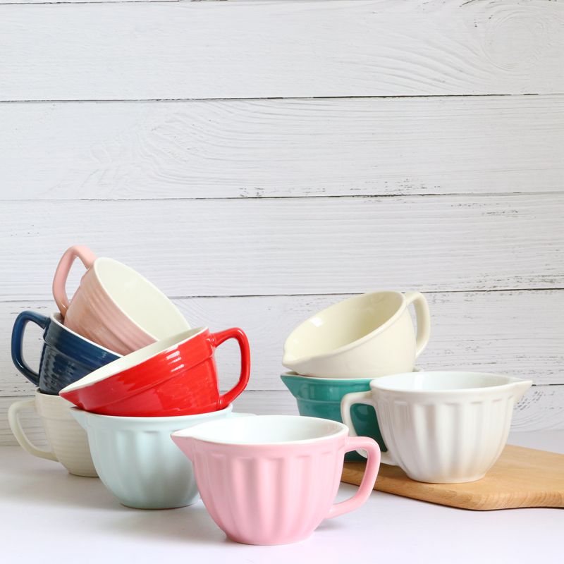 Cuenco de cerámica para fruta, Bol para sopas y ensaladas, cocina, jarra de leche, tazón mezclador de huevo, tazas de café, taza de leche, Espumador de leche