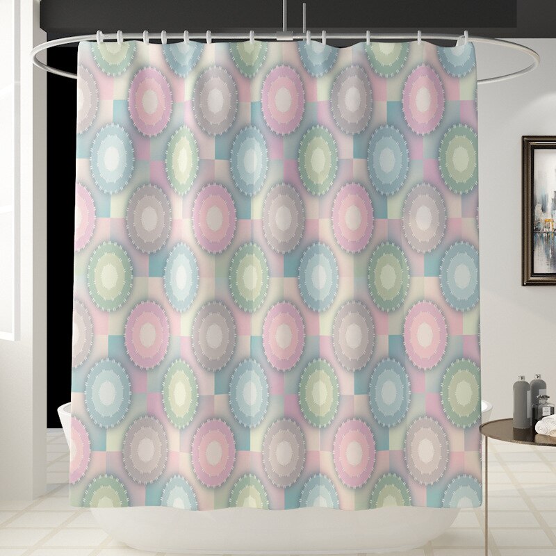 Eenvoudige Geometrische Badmat Douche Decoratie Badtapijten Badkamer Badmat En Douchegordijn Set Dot Gedrukt Wc Matten: Shower Curtain-485