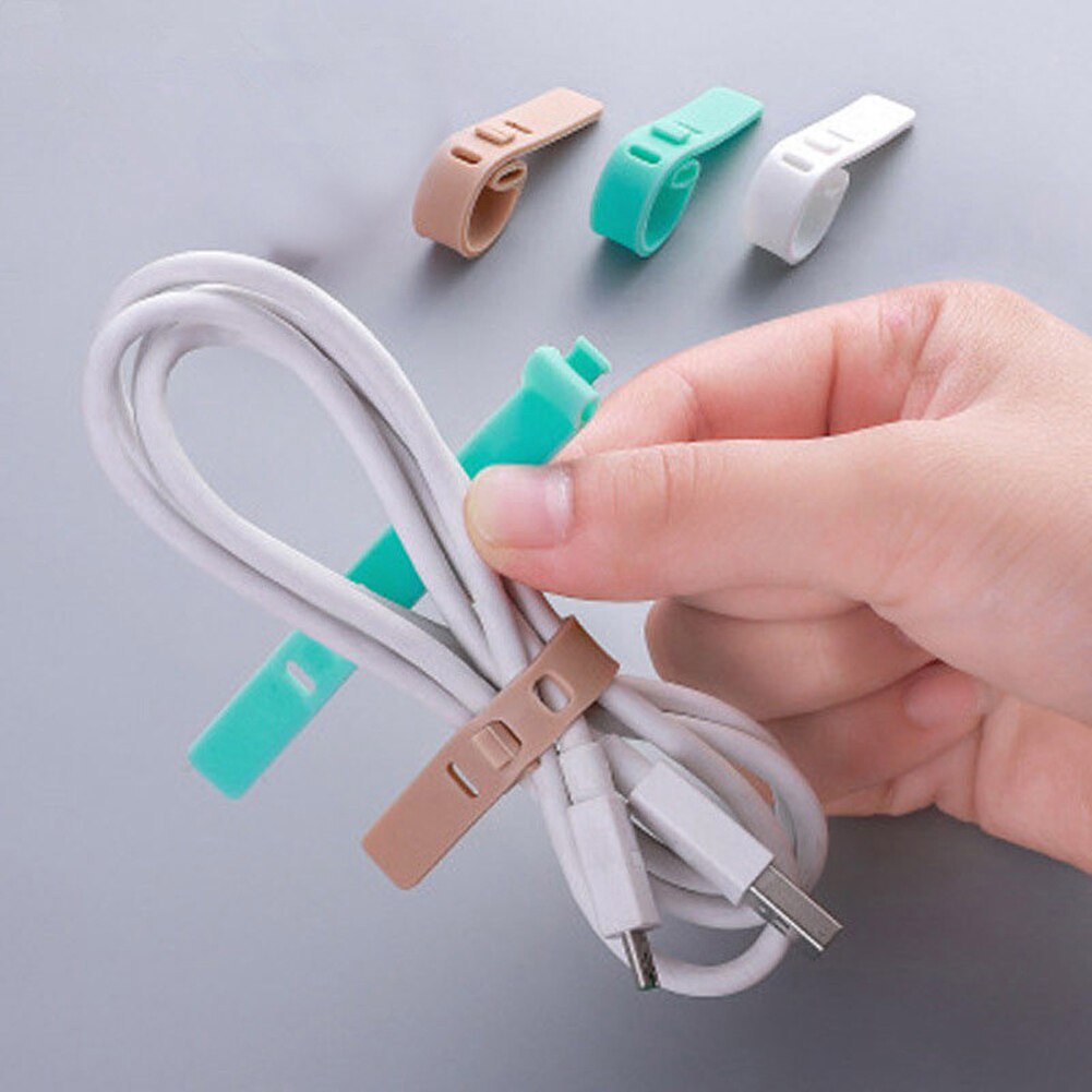 4Pcs Silicone Cable Winder Earphone Cable Desktop Data Line Wire Cord Organizer Wire Winder Cable Organizer Holder Cable Winder
