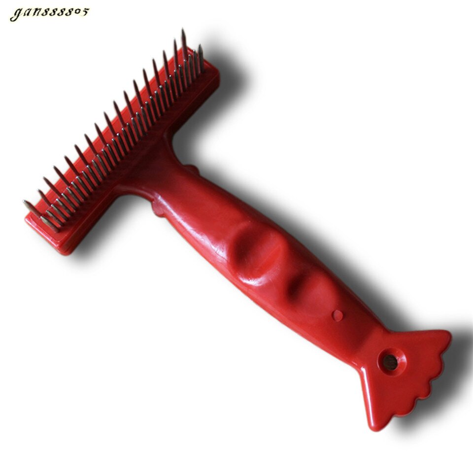 Double Row Pet Comb Stainless Steel Pins Dog Cat Grooming Undercoat Rake Brush Safe and Durable Products: Default Title