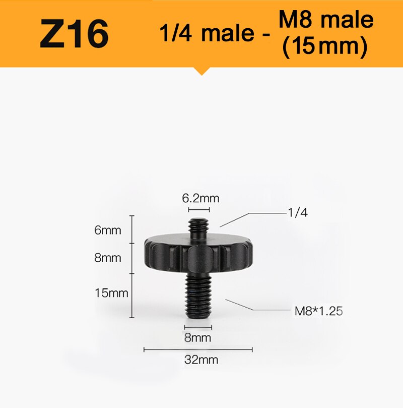 21 estilo 1/4 "3/8" m6 m8 m10 rosca adaptador de montagem do parafuso tripé eixo central monopé placa de rolamento para câmera flash tripé luz