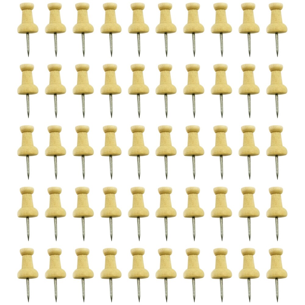 75Pcs Hout Punaise Punaise Stud Decoratieve Diy Tool Briefpapier (Willekeurige Stijl)