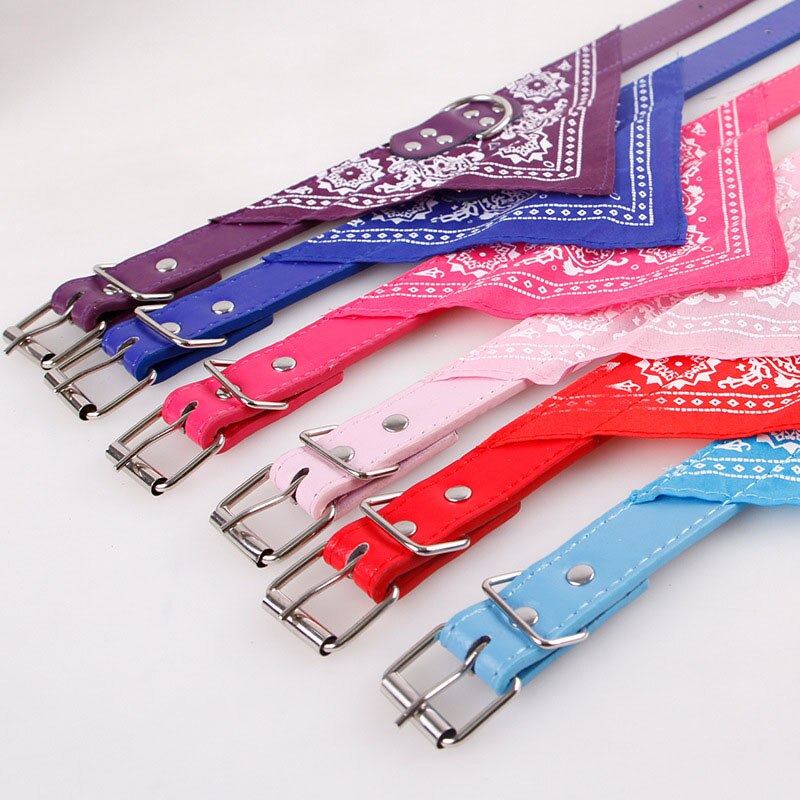 Huisdier Bandana Kraag Voor Honden Katten Verstelbare Pu Lederen Driehoekige Slabbetjes Sjaal Kraag Met Paisley Patroon Voor Puppy Accessoires