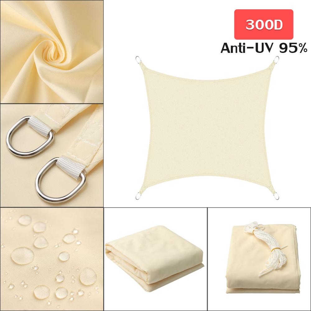 280GSM HDPE Farbic Vierkante 5x5 m/4x4 m Zonnescherm Zeil Zonwering Netten 4x4 m voor Tuin Cover Bloemen Planten Patio Gazon: Beige 300x300cm