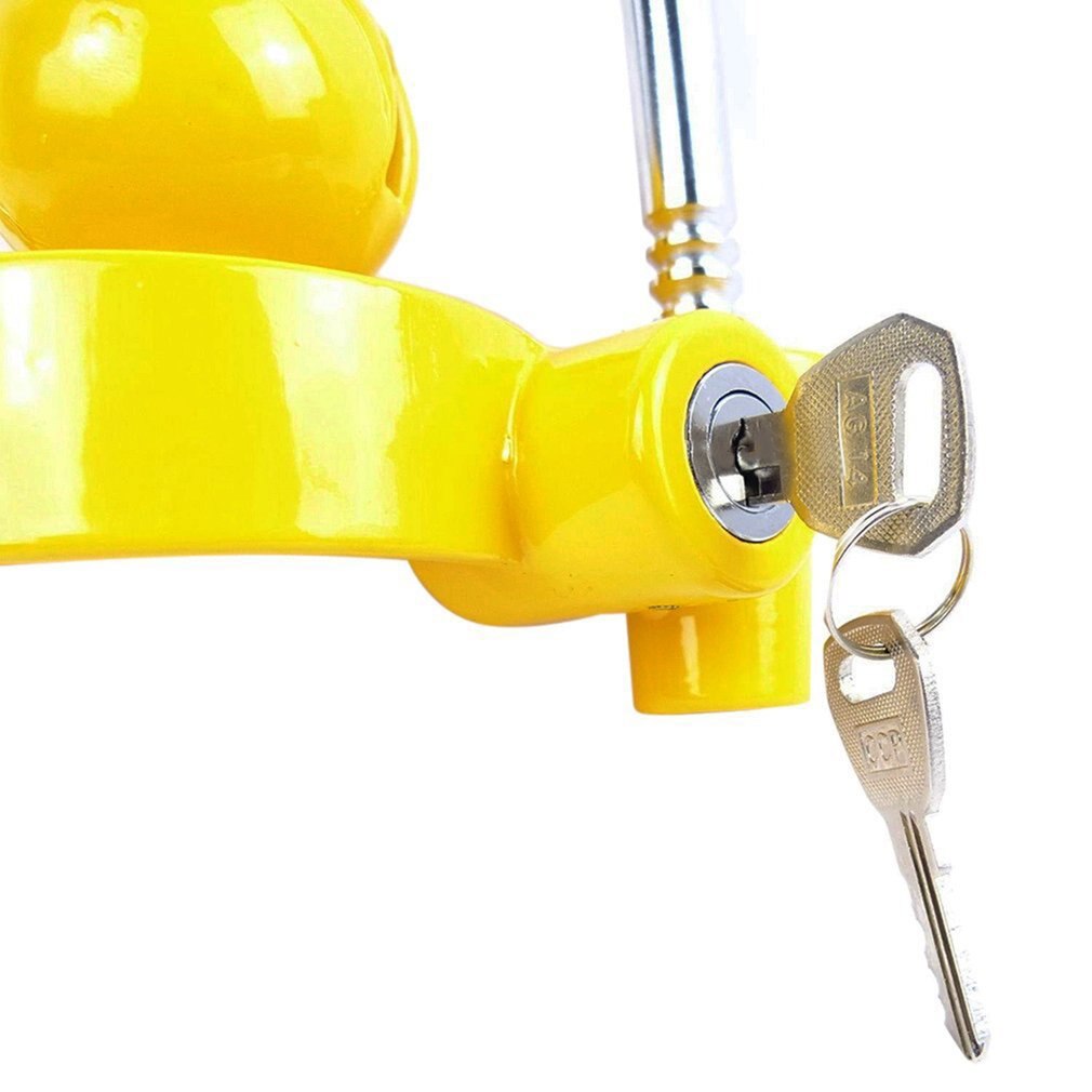 Trailer Coupling Hitch Lock Trailer Parts Universal Tow Ball Yellow Security Anti-Theft Lock Trailer Accessories