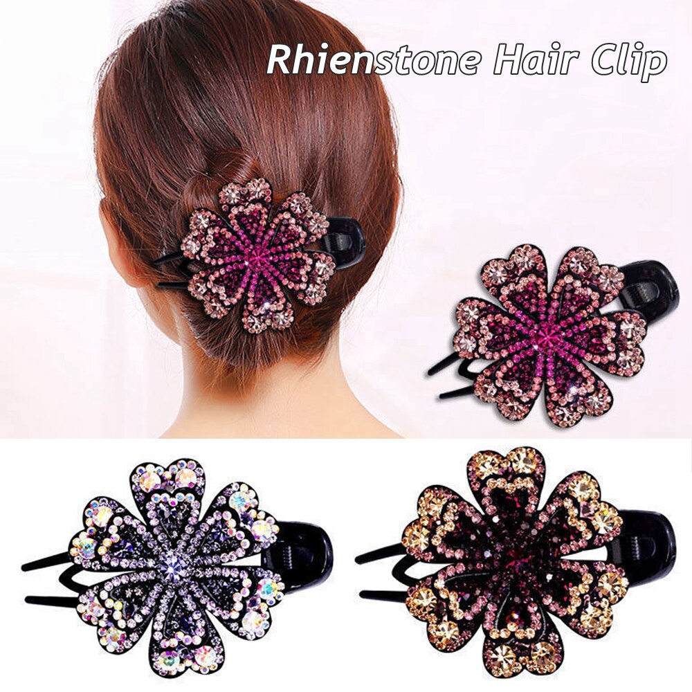 Épingle à cheveux en cristal pour femmes, pince à cheveux en forme de bec de canard avec strass, bijoux de coiffure pour filles, outils de coiffure,