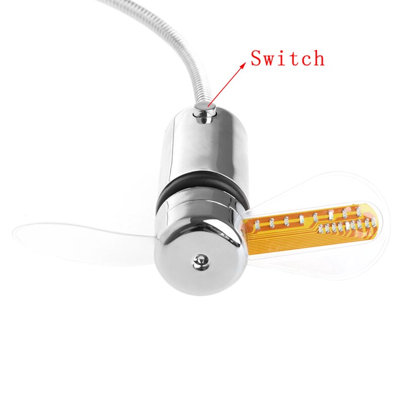 Ventilateur de horloge LED USB à col de cygne Flexible avec affichage en temps réel pour ordinateur portable
