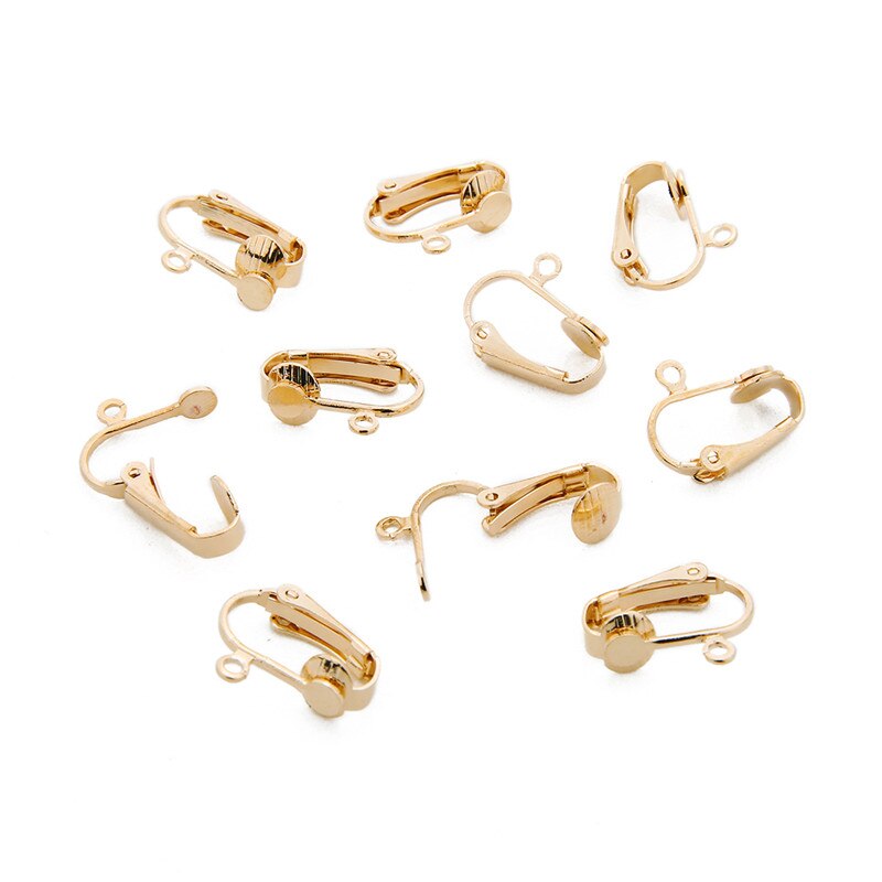 LOULEUR 20pcs 13.5*16.5mm No Pierced Non-piercing Earcuff Ear U Shape Clip-on Clip Earrings For Women Jewelry: KC gold