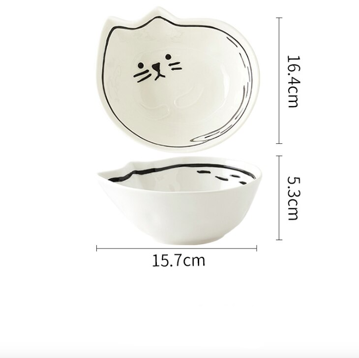 Cartoon Dinner Plate Set Ceramic Kitchen Plate Breakfast Tableware Set Food Dishes Rice Salad Noodles Bowl Soup Kitchen Tool: 004