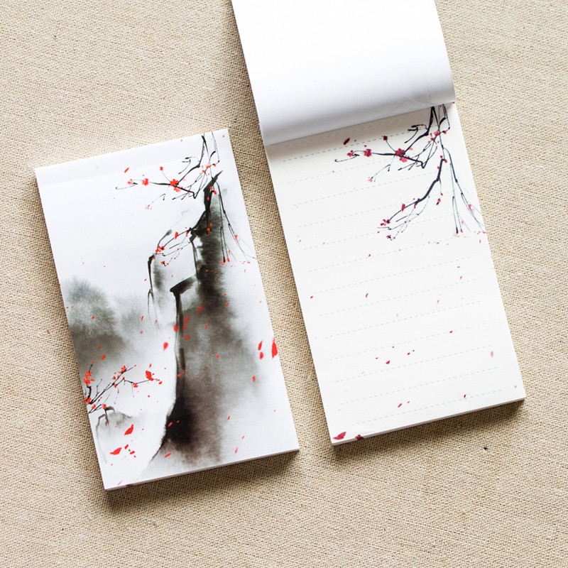 1Pcs Chinese style aesthetic portable notebook can tear beautiful color page notebook notes