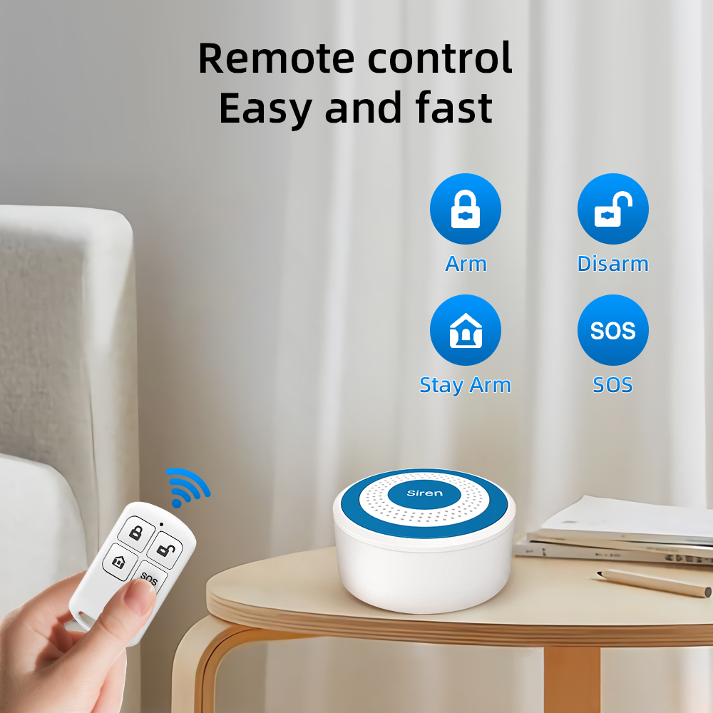 Indoor Strobe Siren 433MHZ Light Siren Mini Standalone Strobe Siren Home Security Sound Alarm System With PIR Door Sensor